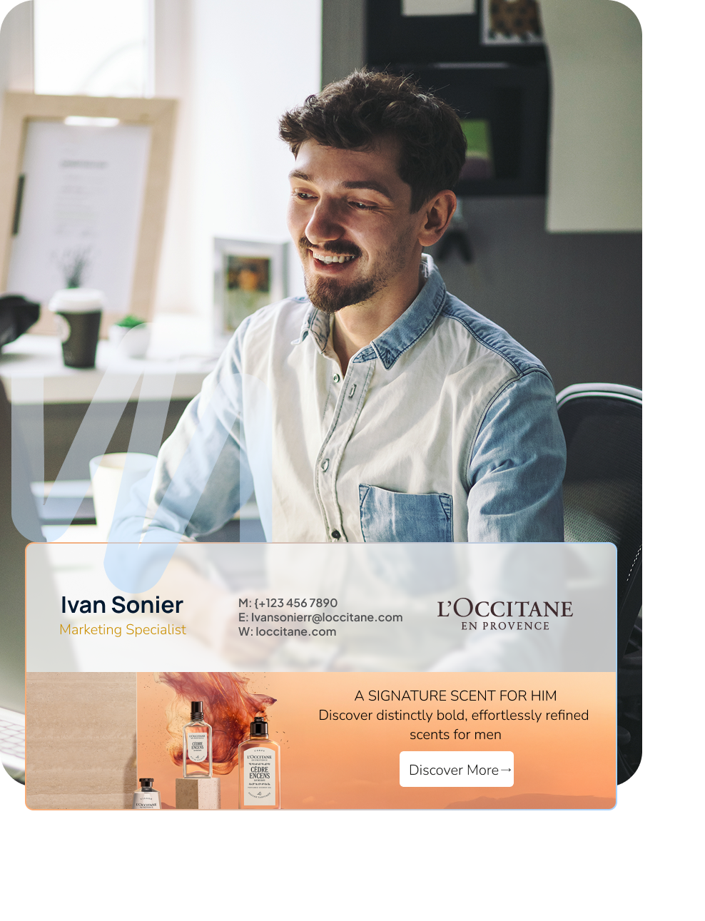 NextClaimer (E-Kache) brand-consistent email signature with a marketing campaign banner