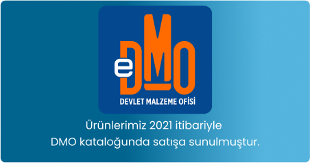 e-DMO, Devlet Malzeme Ofisi logosu, 2021'den beri DMO kataloğunda bulunan ürünleri belirten metin